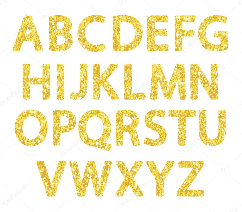 Vintage golden glitter letters Stock Vector by ©IShkrabal 96145600